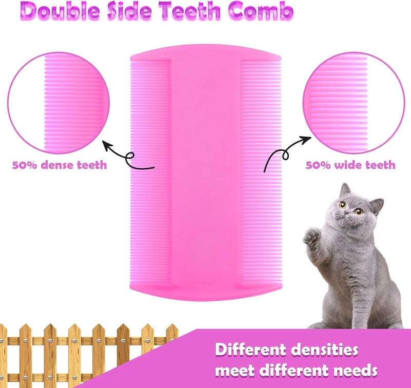 CAPHONT Flea Comb Set for Cats & Dogs - 6 Pack Pet Grooming for Small, Medium & Large Pets (Pink) - Image 4